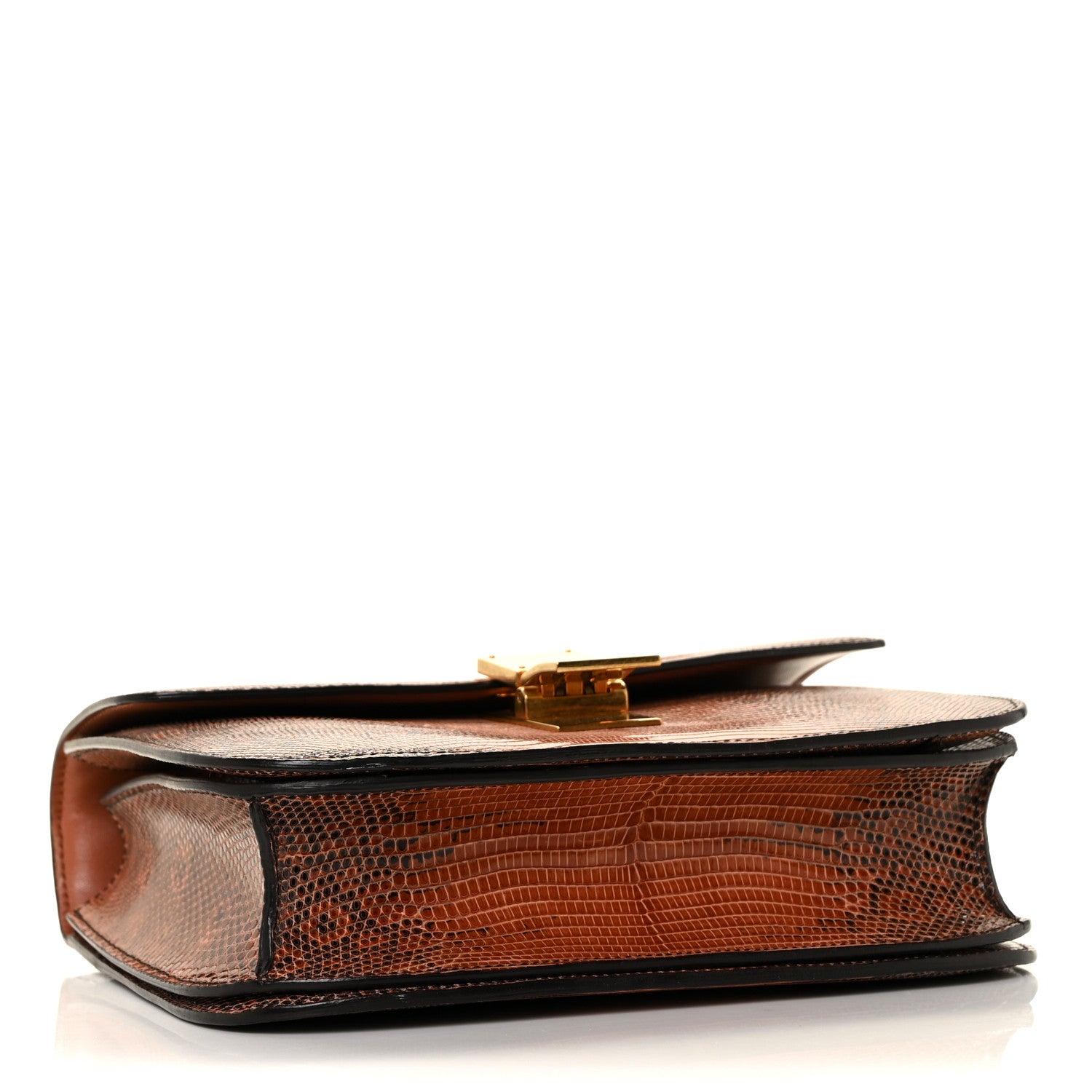 Celine Lizard Medium Classic Box Flap Bag Cognac 3 of 7
