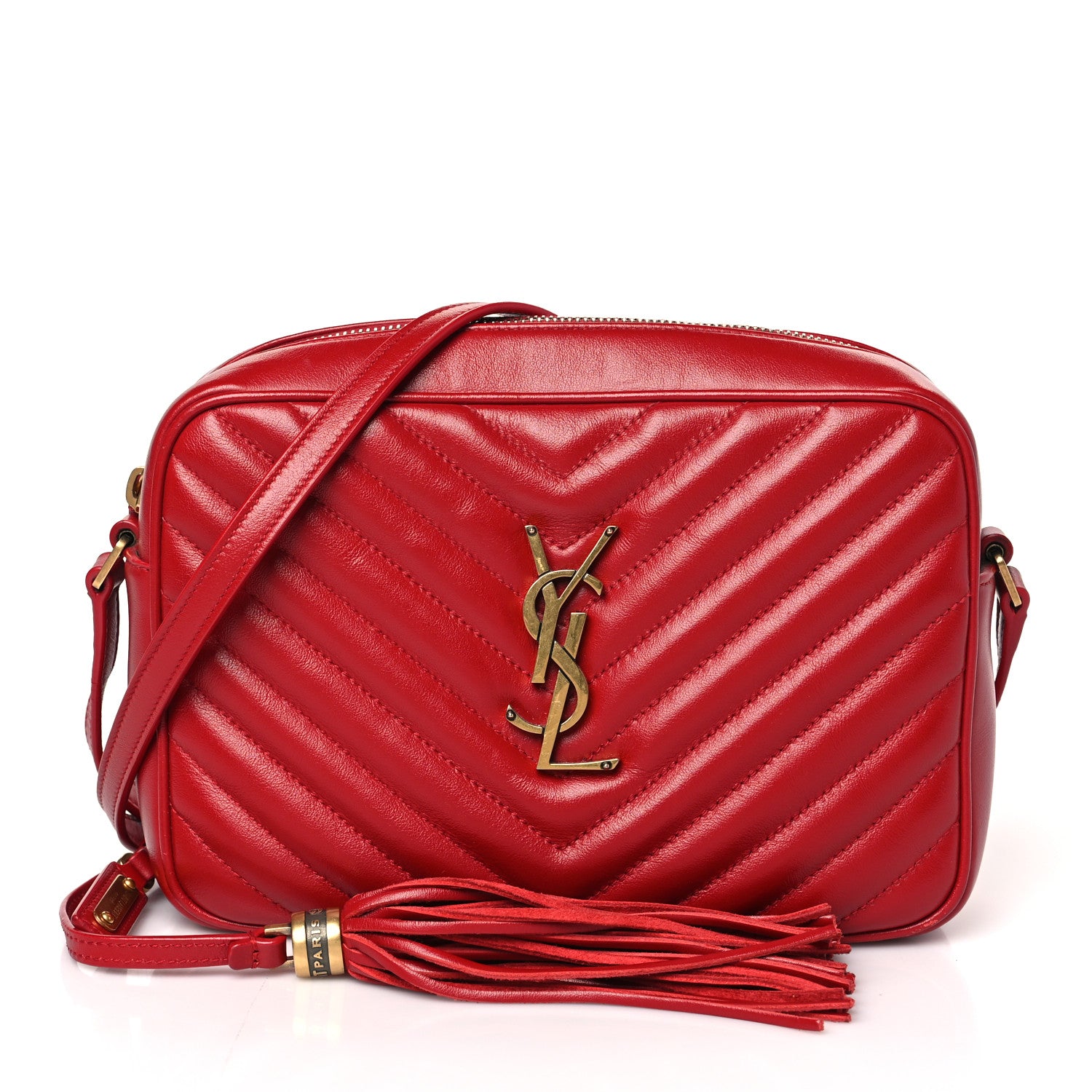 Saint Laurent Calfskin Matelasse Monogram Lou Camera Bag Rouge Eros 1 of 9