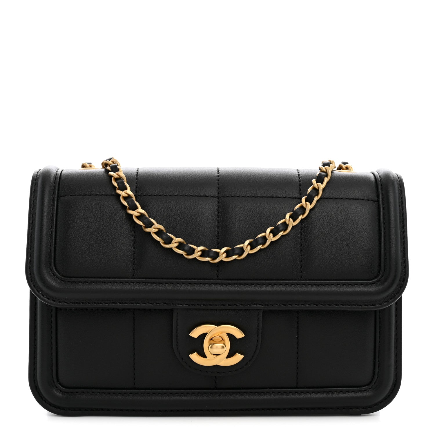 Chanel Lambskin Calfskin Mini Chocolate Bar Flap Bag Black 1 of 11