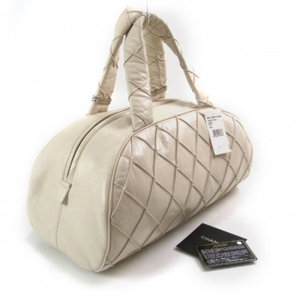 Chanel Lambskin Bowling Bag Ivory 3 of 12