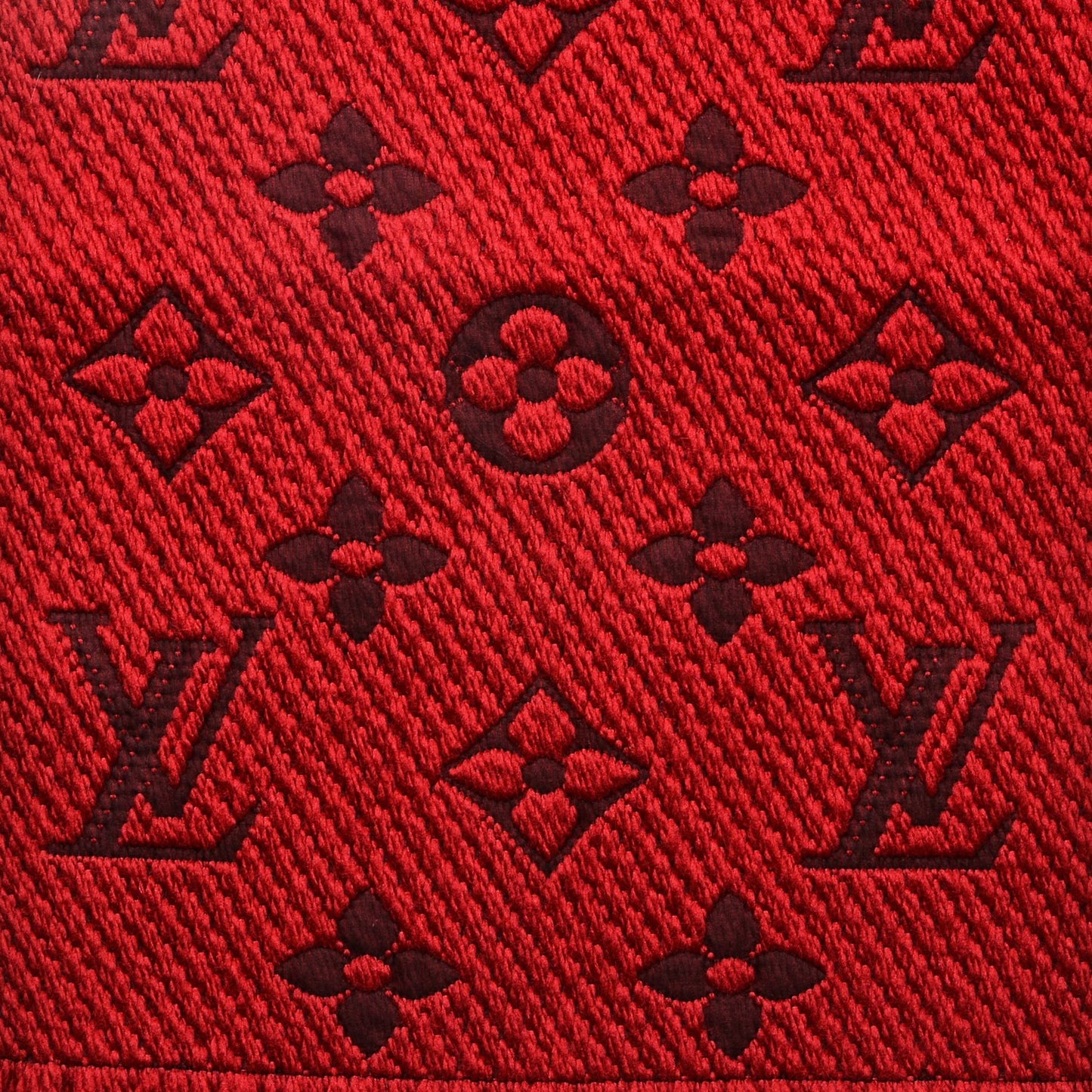 Wool Silk Logomania Scarf Rubis