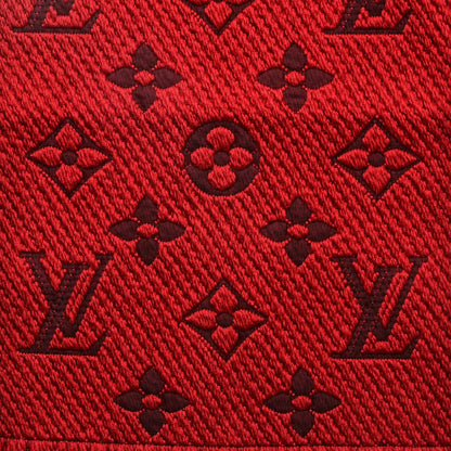 Louis Vuitton Wool Silk Logomania Scarf Rubis 4 of 4