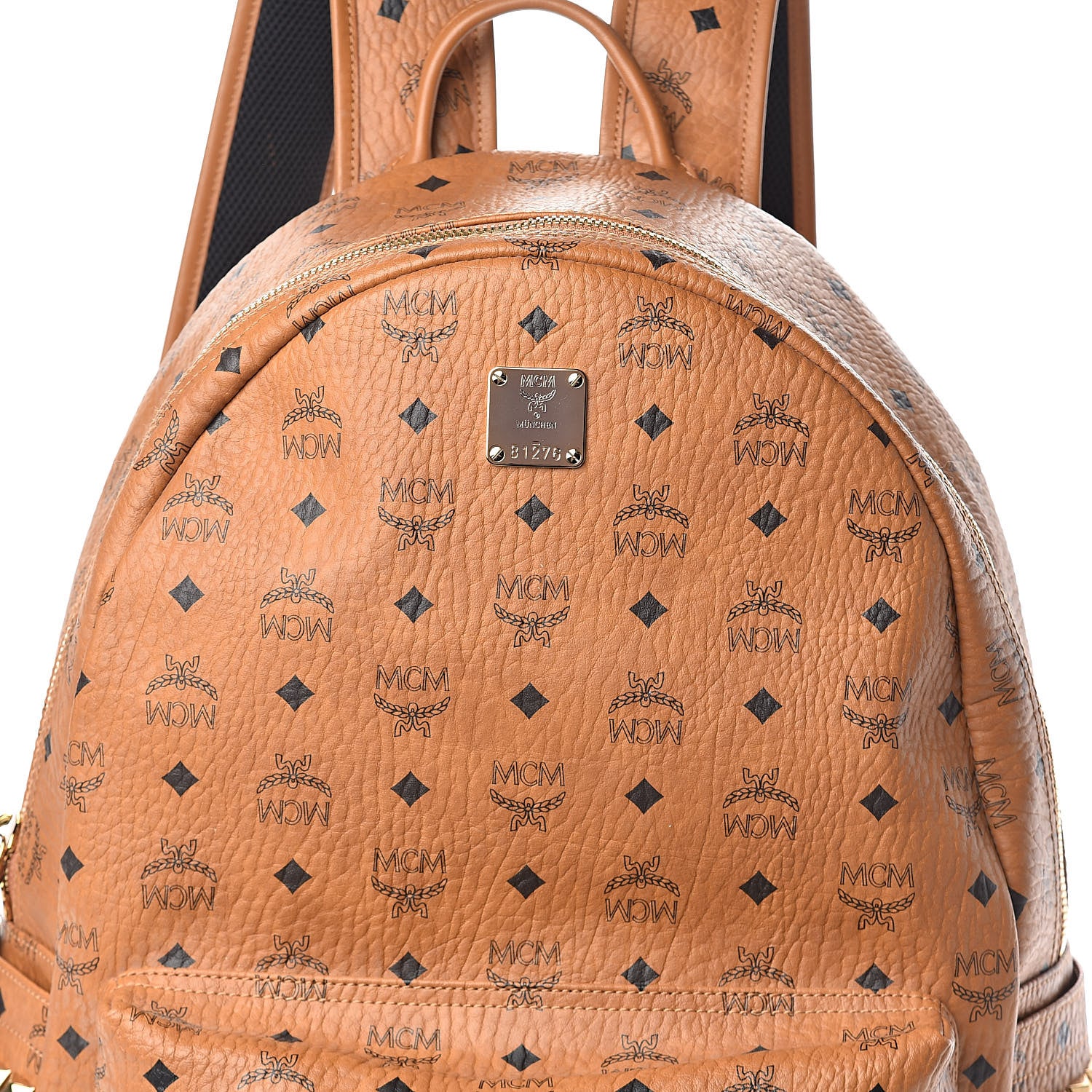 MCM Visetos Large Side Studs Stark Backpack Cognac 7 of 9