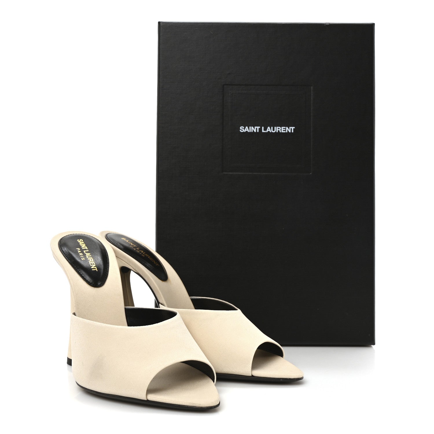 Saint Laurent Crepe De Chine Suite Mule Sandals 37 Pale Sand 10 of 10
