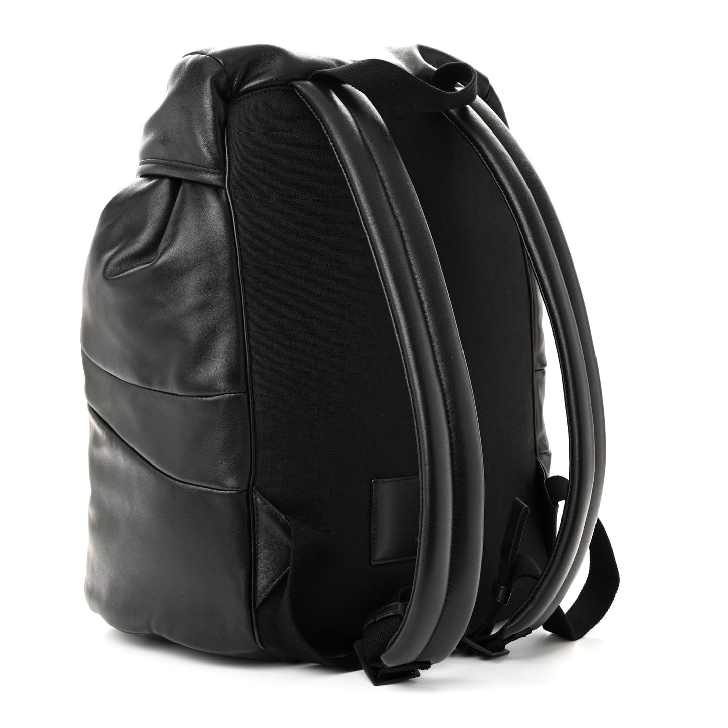 Lambskin Logo Debossed Backpack Black