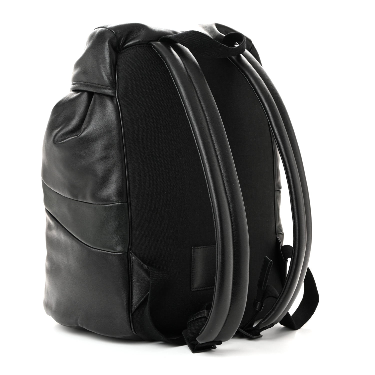 Saint Laurent Lambskin Logo Debossed Backpack Black 3 of 11
