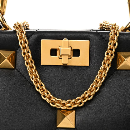 Valentino Garavani Nappa Roman Stud The Handle Bag Black 8 of 10