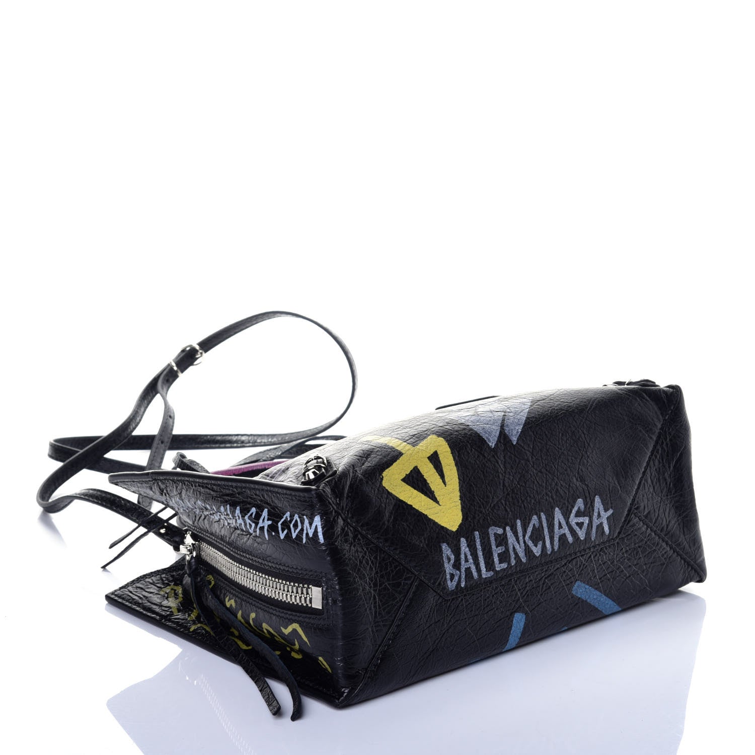 Balenciaga Agneau Graffiti Papier A6 Zip Around Tote Black 5 of 10