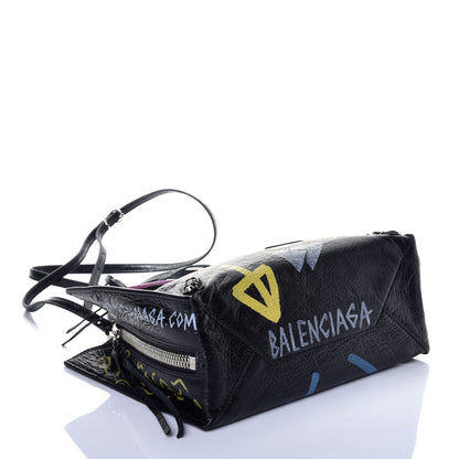 Balenciaga Agneau Graffiti Papier A6 Zip Around Tote Black 5 of 10