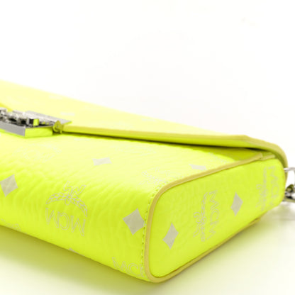 MCM Visetos Monogram Medium Millie Crossbody Bag Neon Yellow 10 of 11