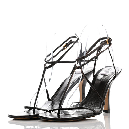 Bottega Veneta Shiny Light Lambskin The Line 90mm Sandals 41 Chocolate Spread 3 of 10
