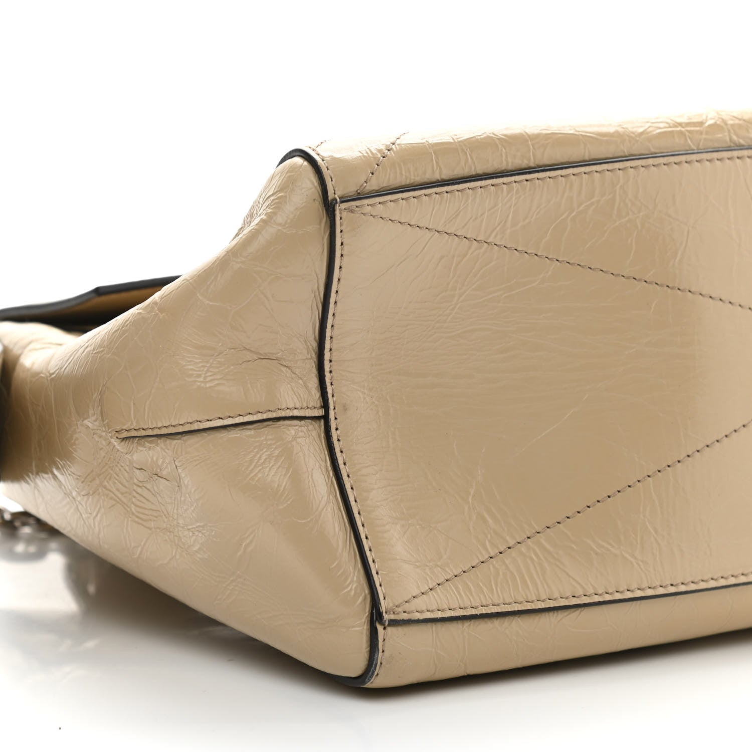 Givenchy Creased Patent Calfskin Medium ID Flap Beige 7 of 9