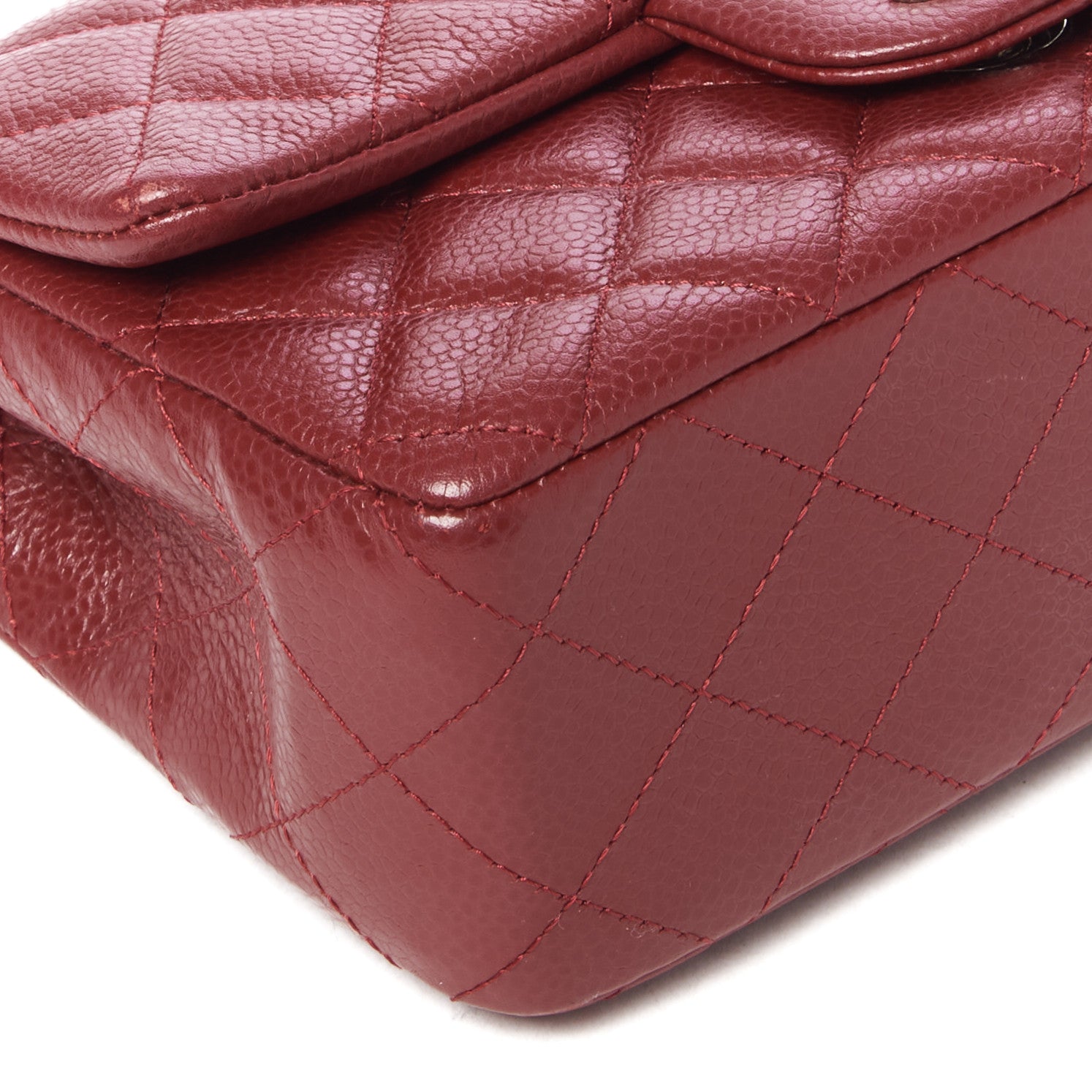 Chanel Caviar Quilted Mini Rectangular Flap Red 6 of 9