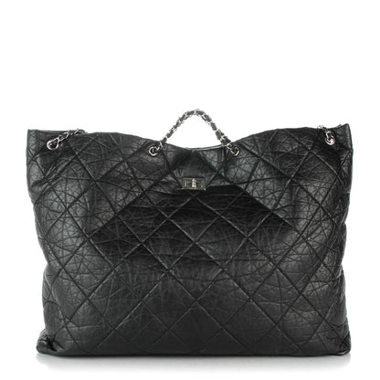 Chanel Aged Calfskin Oversized Reissue Drawstring Tote Black 1 of 7
