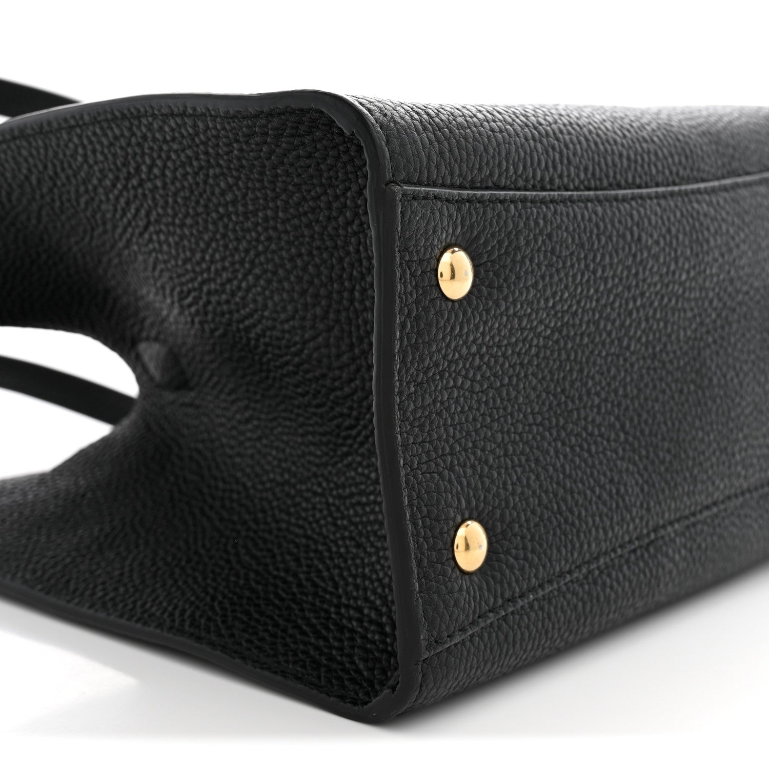 Salvatore Ferragamo Hammered Calfskin Double Handle Small Amy Tote  Black 8 of 9
