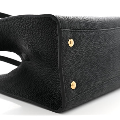 Salvatore Ferragamo Hammered Calfskin Double Handle Small Amy Tote  Black 8 of 9