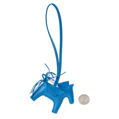 Hermes Milo Lambskin Grigri Rodeo Horse Bag Charm PM Bleu Zanzibar 2 of 5