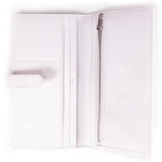 Epsom Leather Bearn Bi-Fold Wallet White
