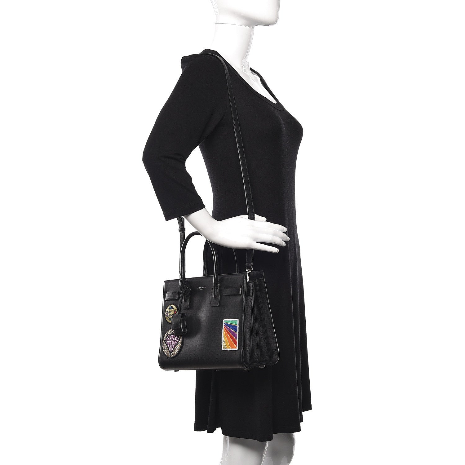 Saint Laurent Calfskin Patchwork Baby Sac De Jour Black Multi 2 of 12