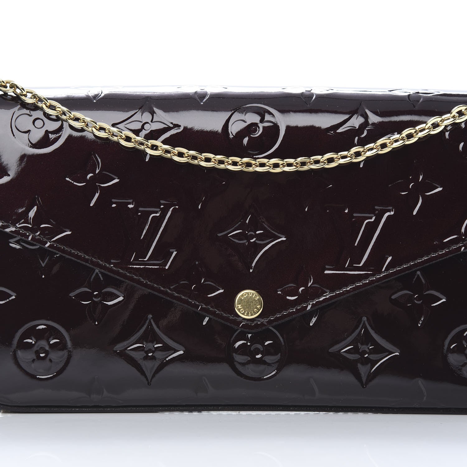 Louis Vuitton Vernis Pochette Felicie Chain Wallet Amarante 11 of 14