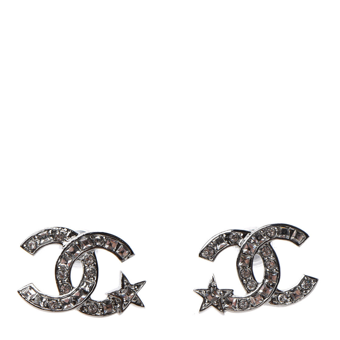 Crystal CC Starfall Earrings Silver