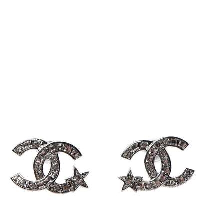 Chanel Crystal CC Starfall Earrings Silver 1 of 5