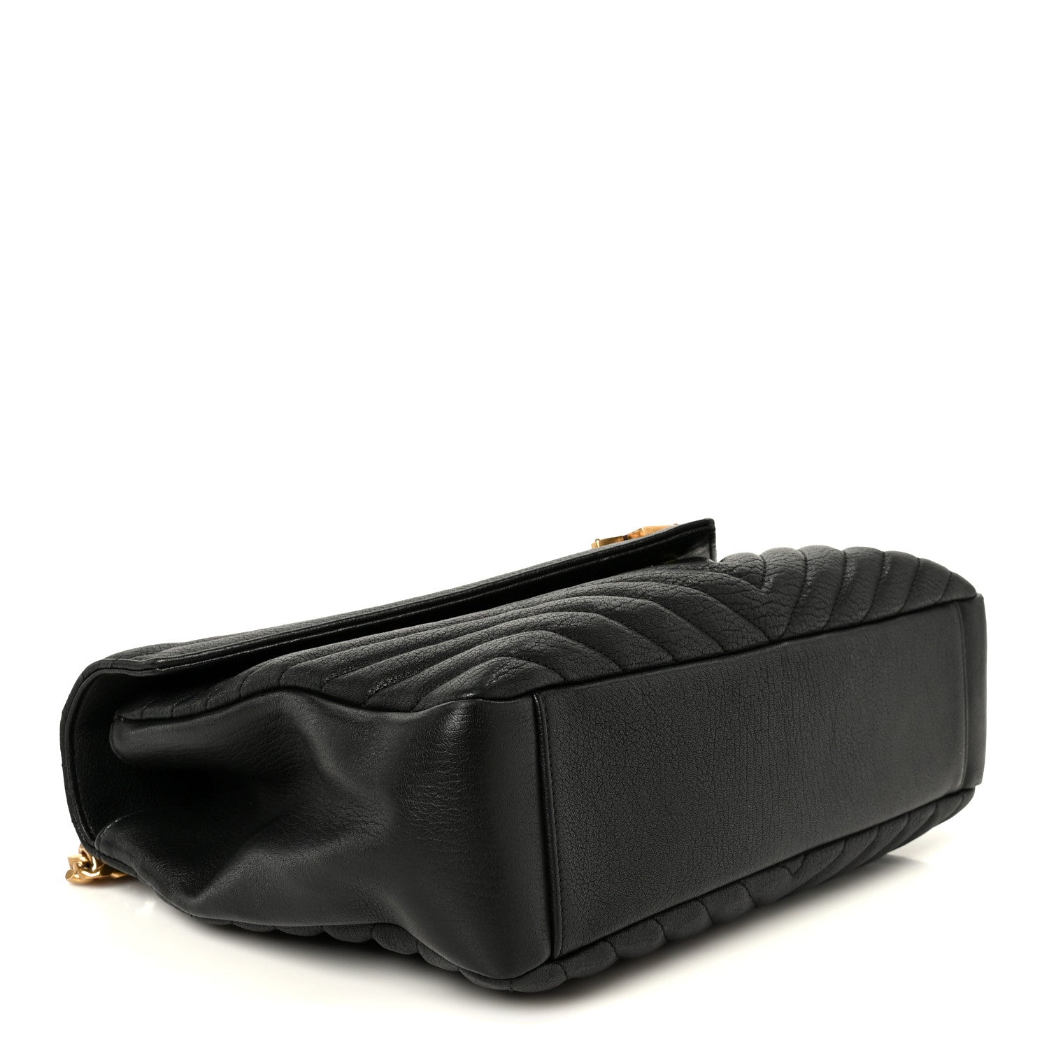 Saint Laurent Sheepskin Matelasse Chevron Monogram Large College Satchel Black 4 of 11