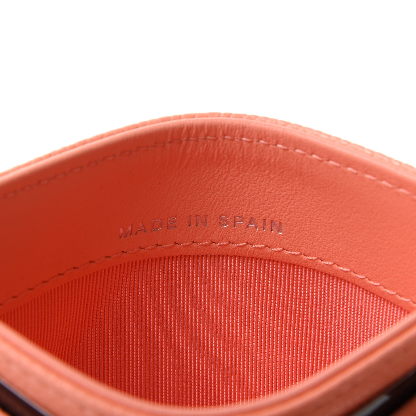Caviar Quilted Card Holder Coral