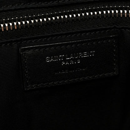 Saint Laurent Raffia Linen Calfskin Rive Gauche Tote Black 6 of 13