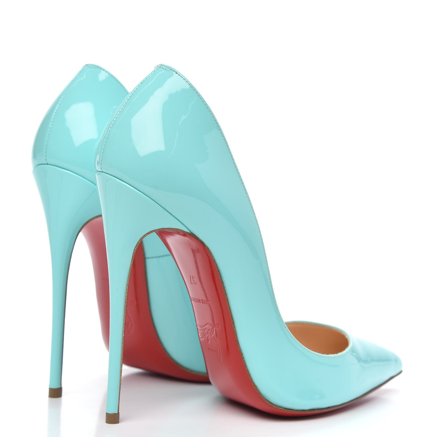 Christian Louboutin Patent Pigalle Follies 120 Pumps 37 Opaline 4 of 9