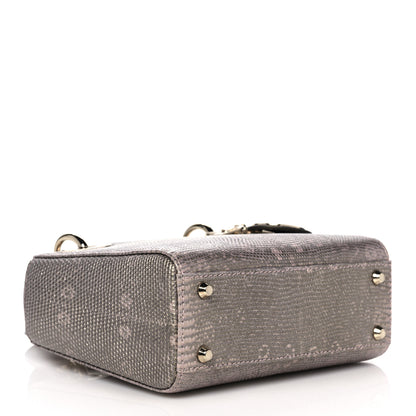 Christian Dior Metallic Lizard Mini Lady Dior Natural 4 of 12