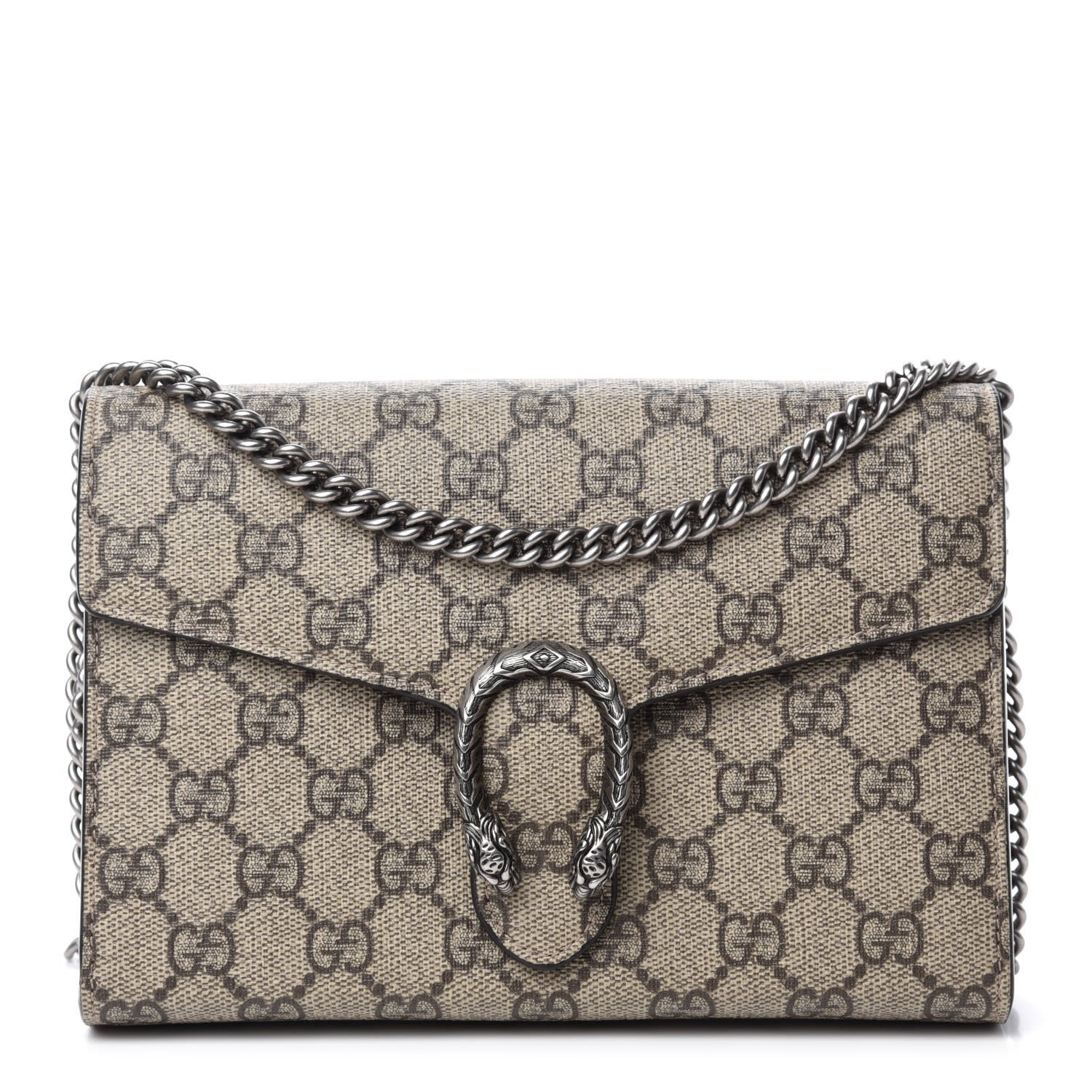 Gucci GG Supreme Monogram Mini Dionysus Chain Wallet Beige Taupe 1 of 13