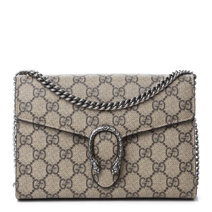 Gucci GG Supreme Monogram Mini Dionysus Chain Wallet Beige Taupe 1 of 13