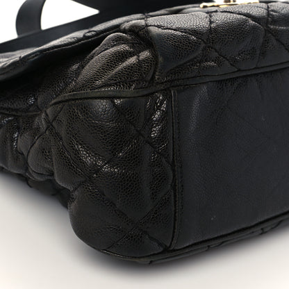 Chanel Crumpled Grained Calfskin Medium Coco Pleats Messenger Flap Black 9 of 16