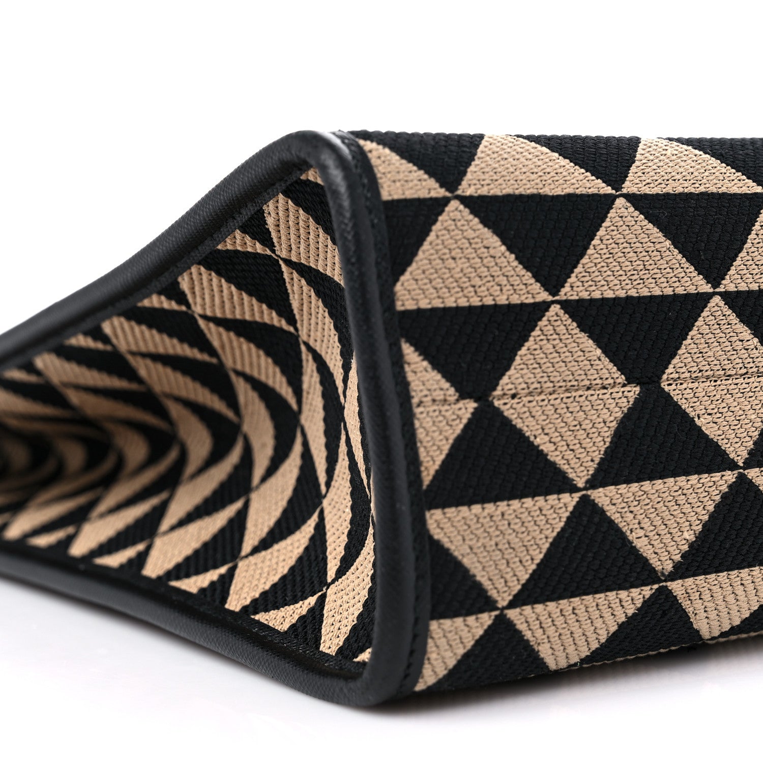 Prada Jacquard Saffiano Triangolo Symbole Embroidered Large Tote Black Corda 7 of 8