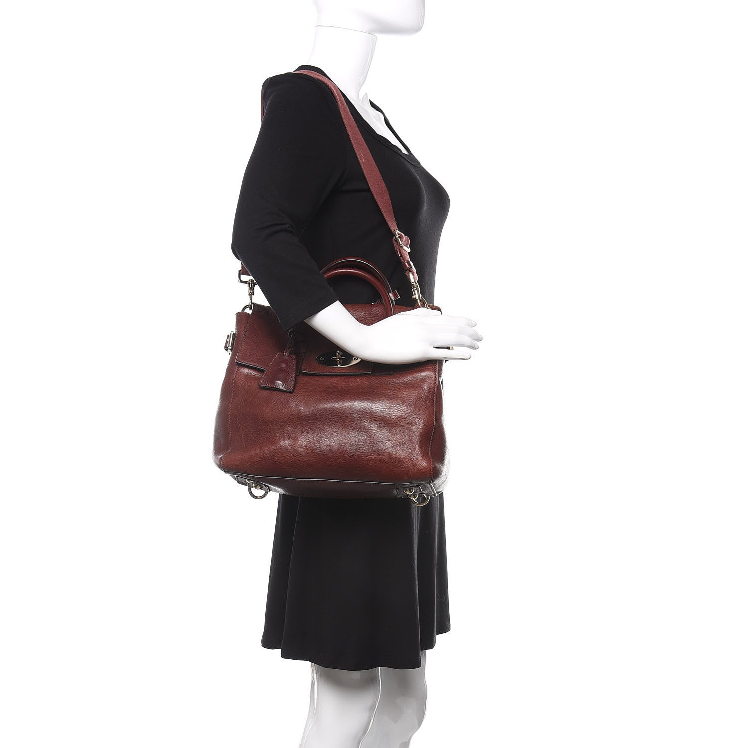 Mulberry Natural Leather Cara Delevigne Convertible Satchel Oxblood 2 of 14