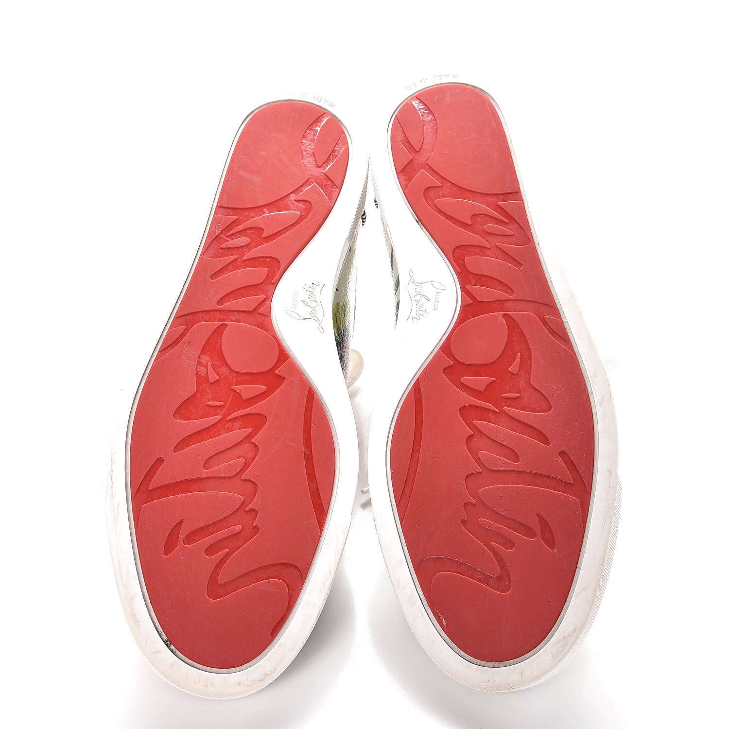 Christian Louboutin Crackled Calfskin Patent Hawaii Print Seava Sneakers 41.5 Multi 7 of 14