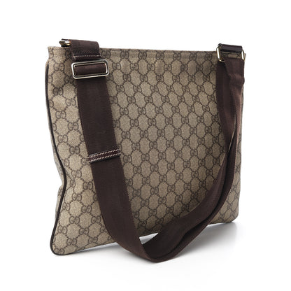 Gucci GG Supreme Monogram Medium Flat Messenger Bag Dark Brown 2 of 9