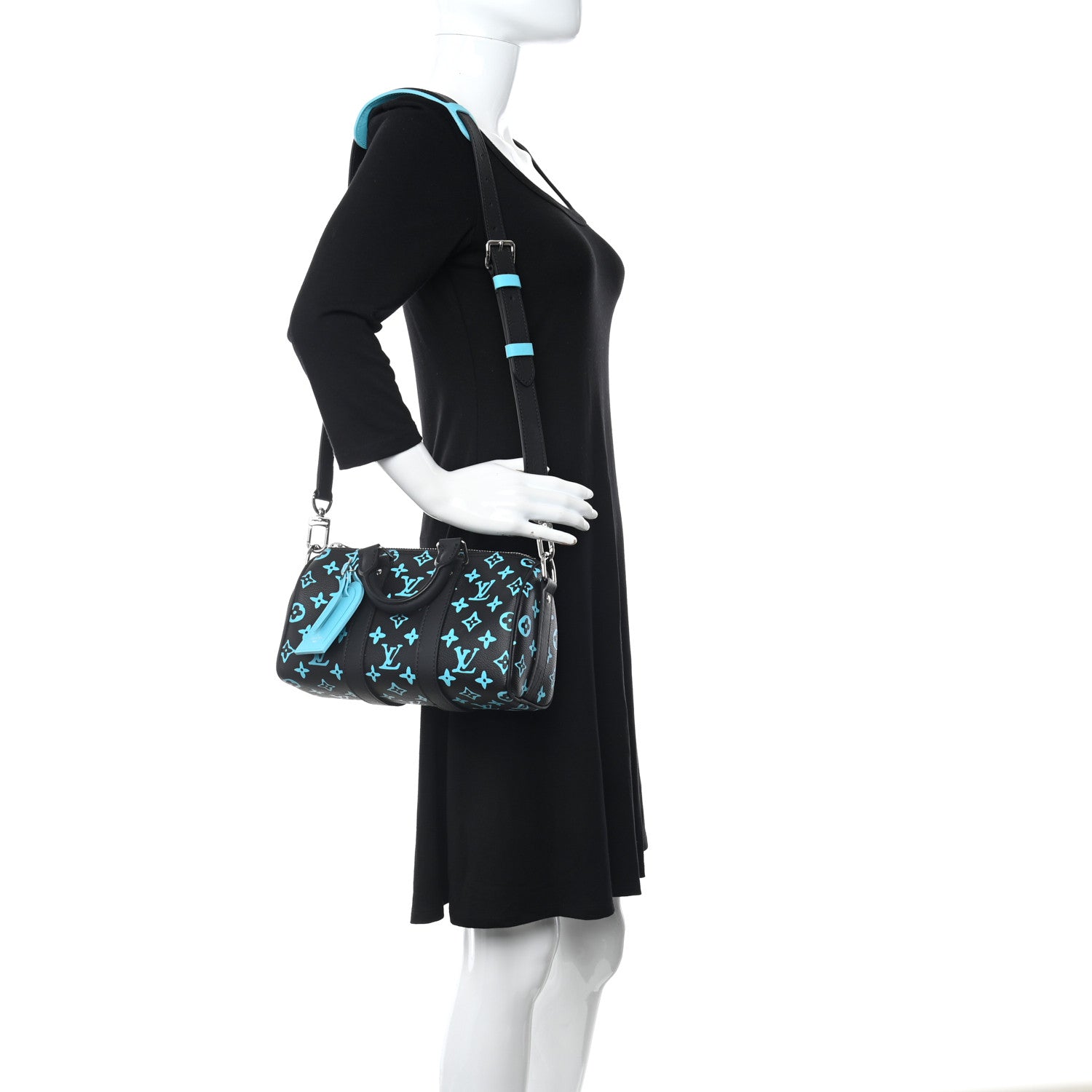 Louis Vuitton Monogram Playground Keepall Bandouliere 25 Black 2 of 8