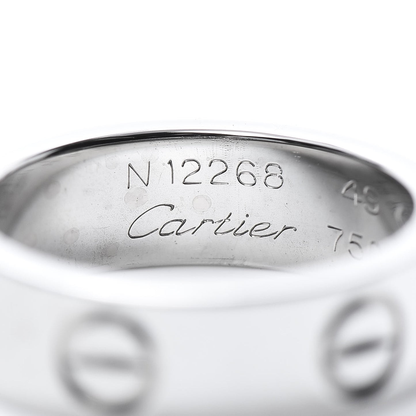 18K White Gold 5.5mm LOVE Ring 49 4.75