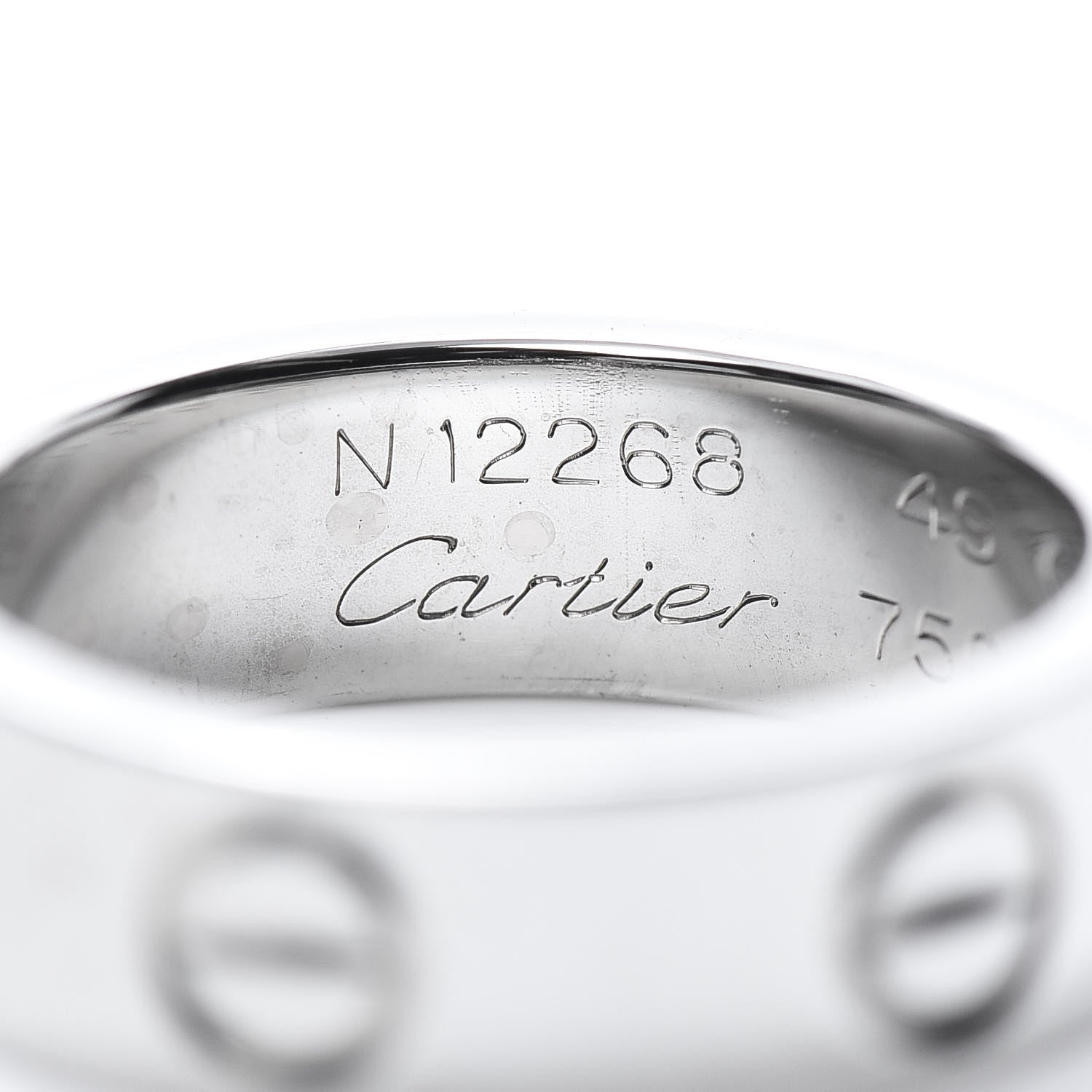Cartier 18K White Gold 5.5mm LOVE Ring 49 4.75 4 of 5