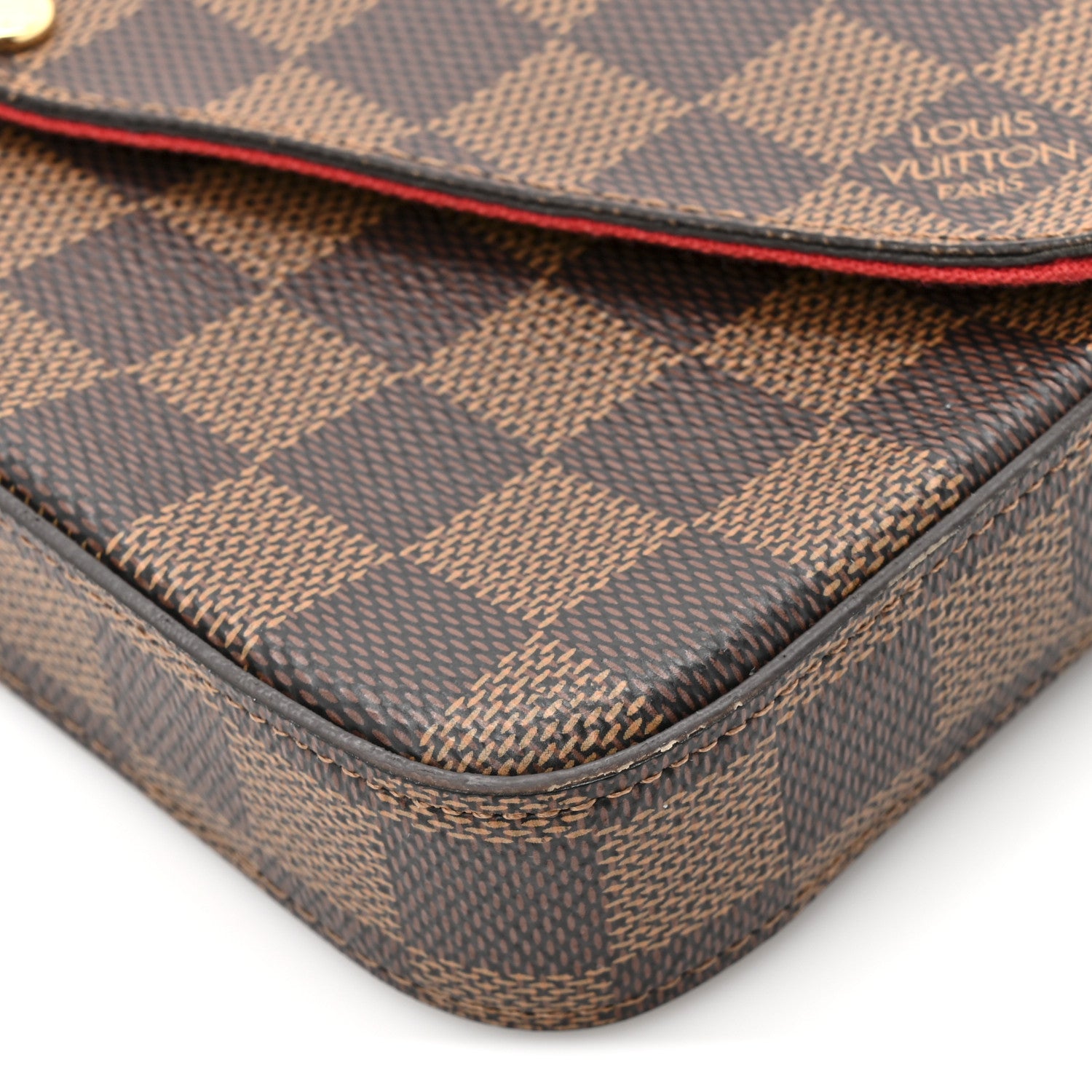 Louis Vuitton Damier Ebene Pochette Felicie Chain Wallet 12 of 15