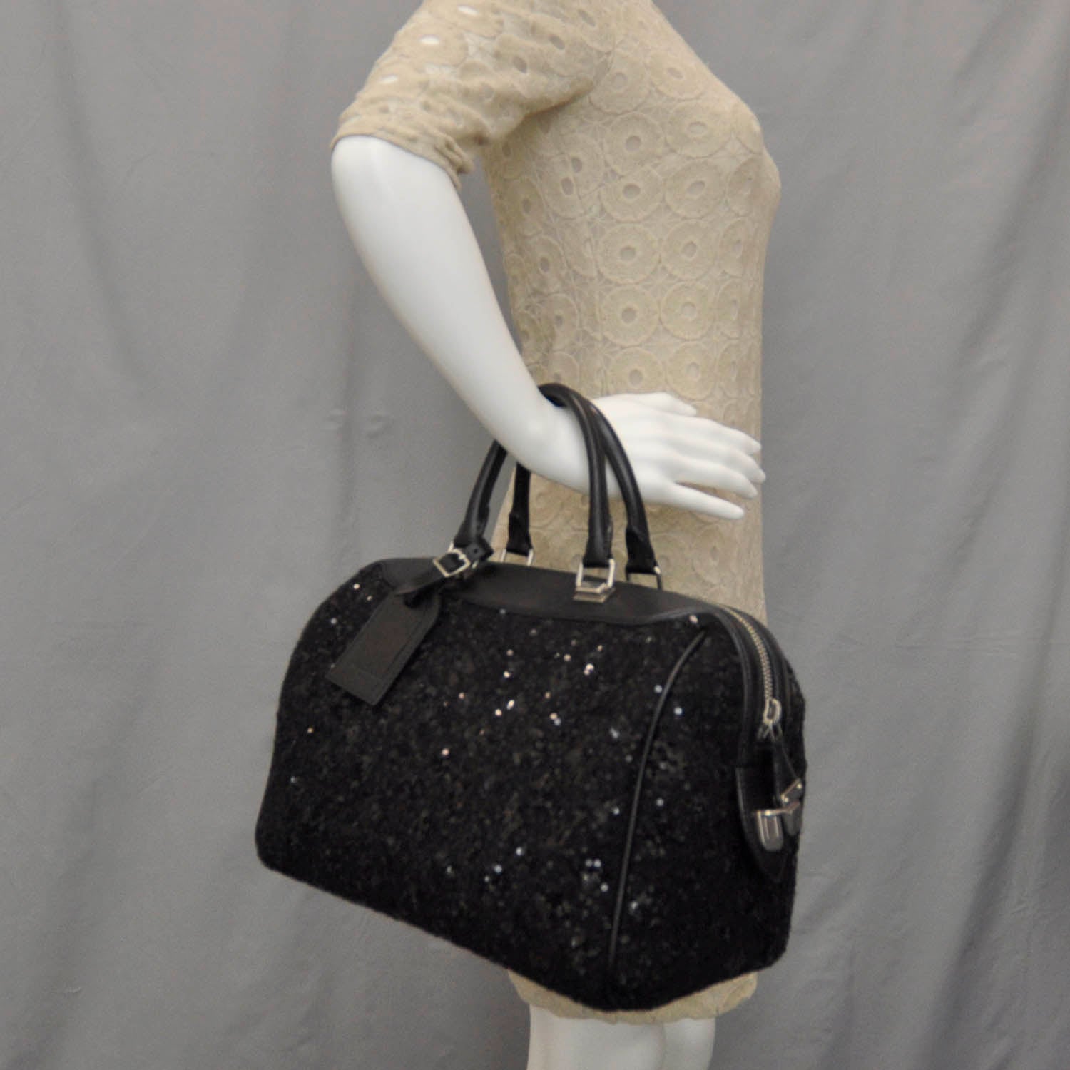 Louis Vuitton Sequin Monogram Sunshine Express Speedy Black 2 of 6