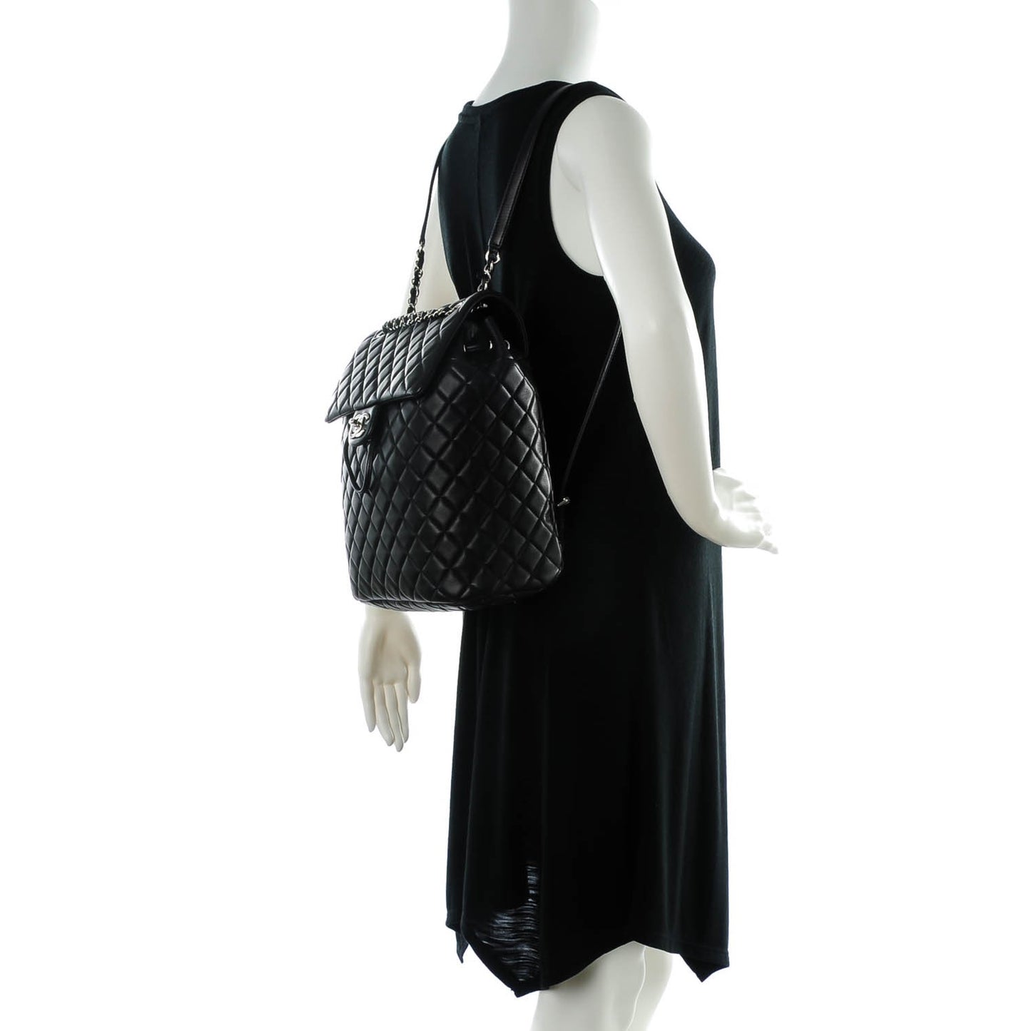 Lambskin Quilted Large Urban Spirit Backpack Black