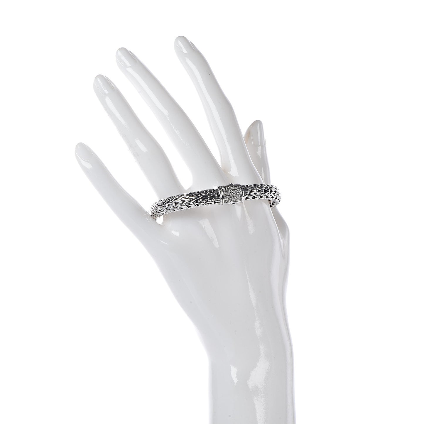 Sterling Silver Diamond 7.5mm Classic Chain Bracelet