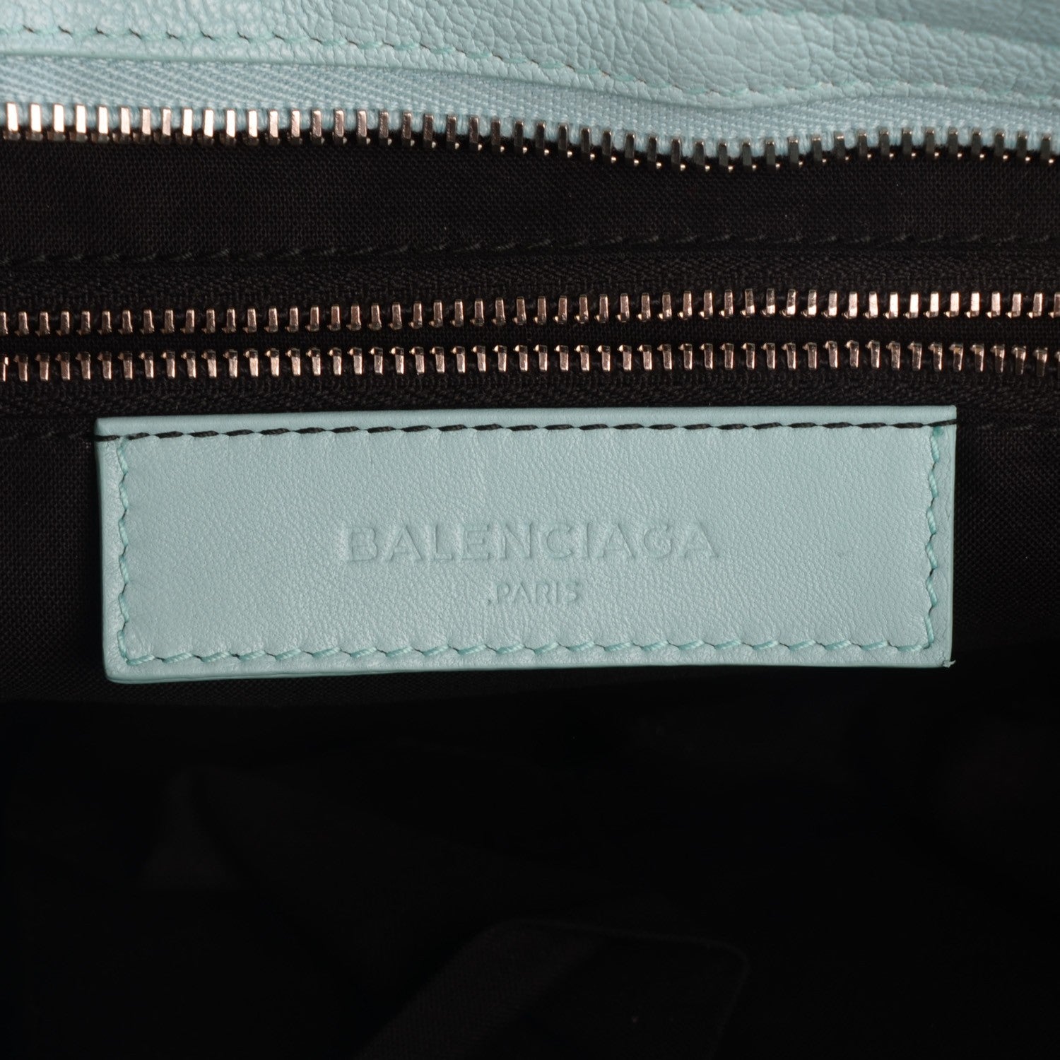 Balenciaga Chevre Silver Metallic Edge Hardware City Bleu Maldives 6 of 8