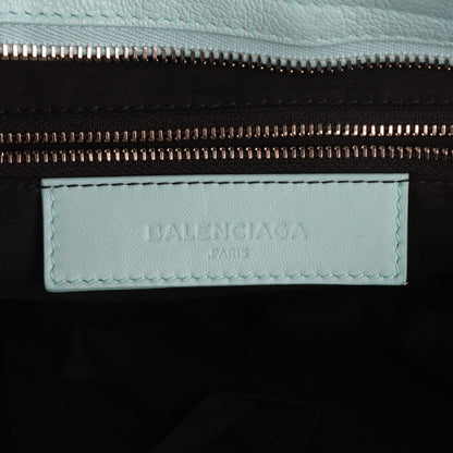 Balenciaga Chevre Silver Metallic Edge Hardware City Bleu Maldives 6 of 8