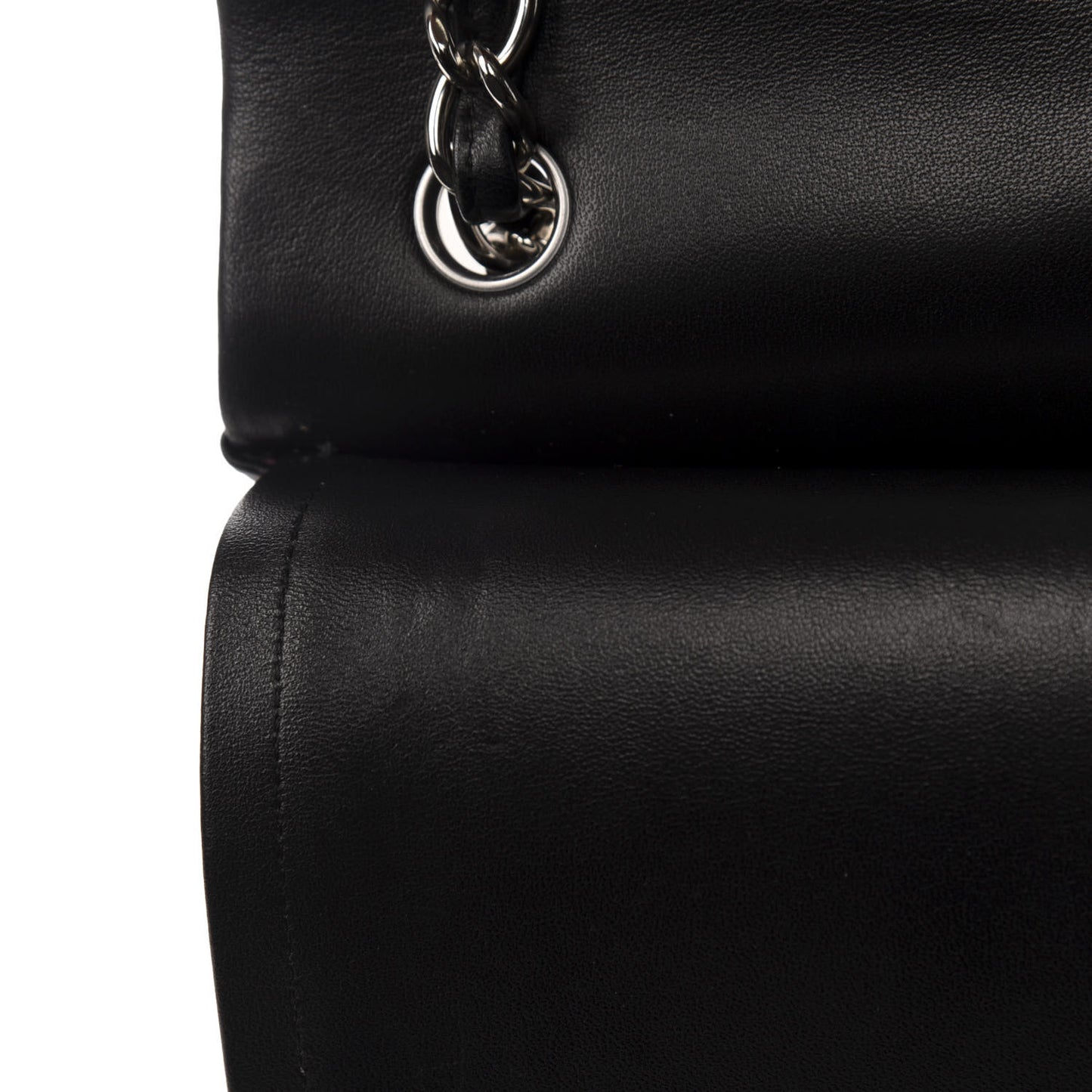 Lambskin Quilted Jumbo Double Flap Black
