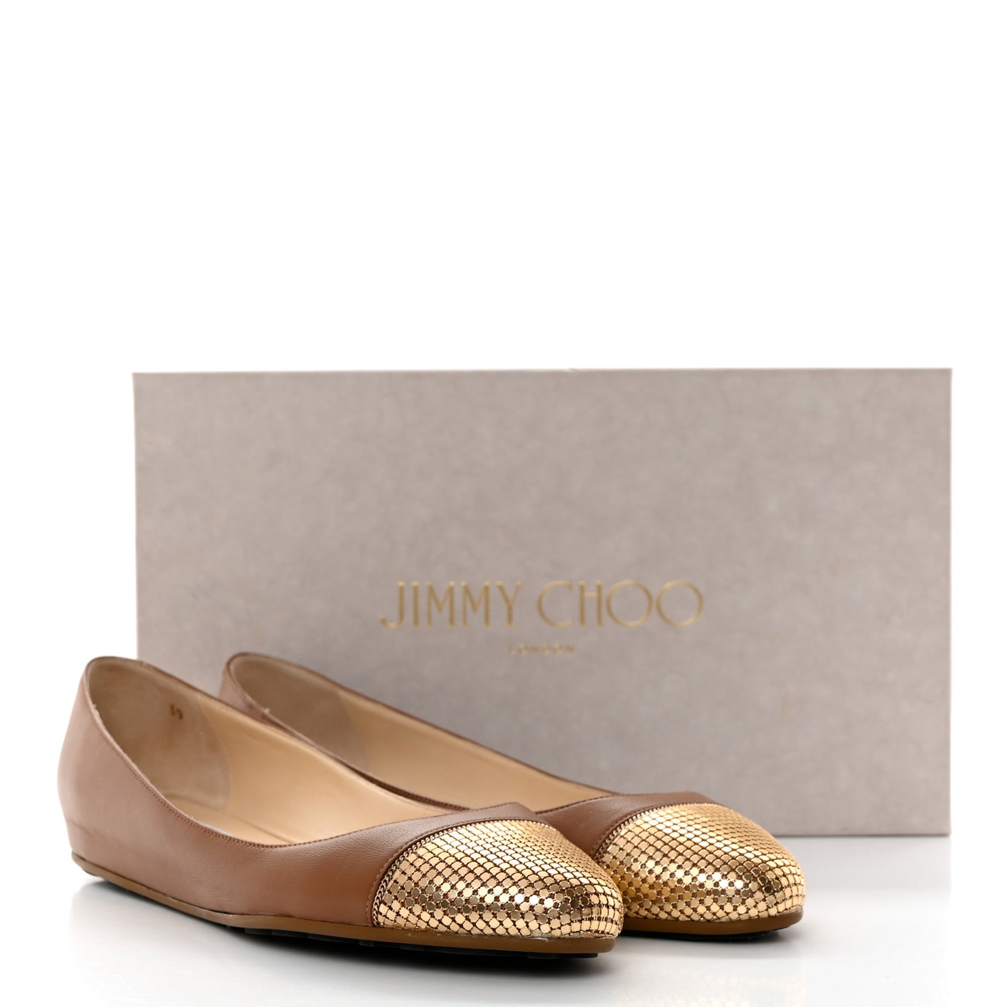 Nappa Metal Mesh Waine Ballet Flats 39 Canyon Gold