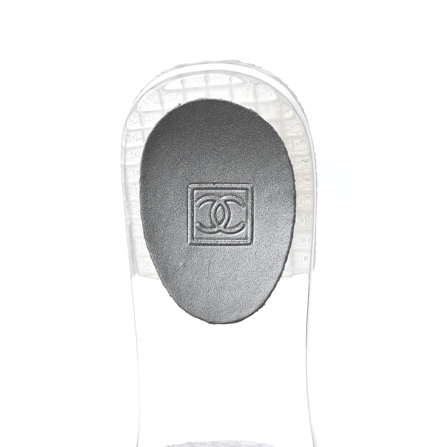 Chanel PVC Transparent Satin CC Flat Slide Sandals 37 White Black 6 of 8